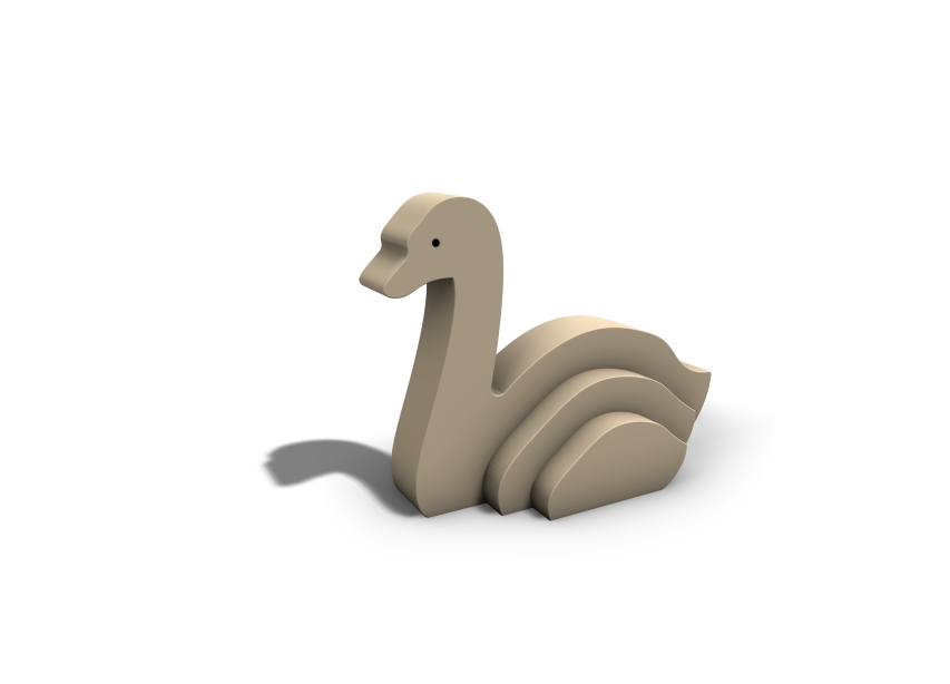 3D rendering af Lekskulptur - svan