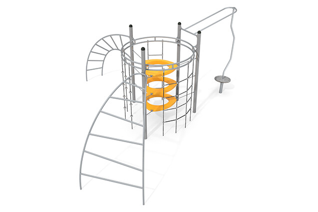 3D rendering af Klätterställning - Active cirkelformat system med karusell
