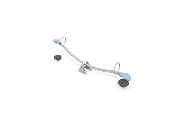 3D rendering af Rocker - rostfritt stål blå l 3,4 m