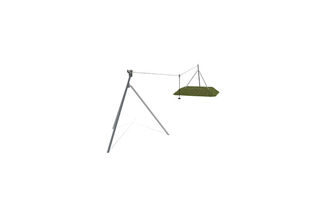 3D rendering af Linbana - enkel stålkonstruktion 25,1 m lutning