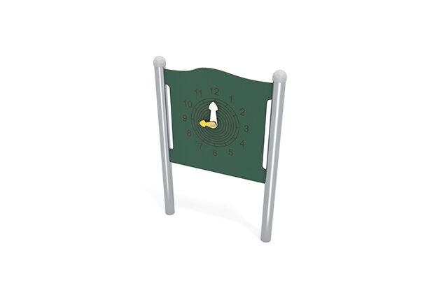 3D rendering af Aktivitetstavla - klocka med visare grön