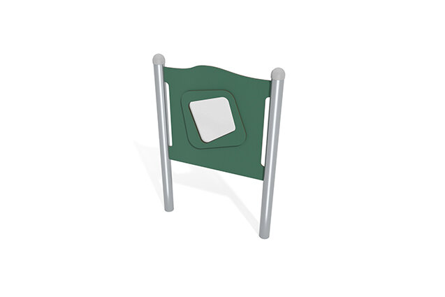 3D rendering af Aktivitetstavla - panel med spegel grön