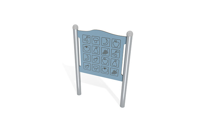 3D rendering af Aktivitetstavla - hitta två lika blå