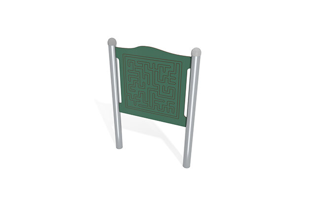3D rendering af Aktivitetstavla - labyrintillustration grön