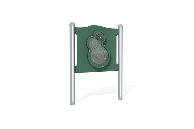 3D rendering af Aktivitetstavla - vrid kugghjulen grön