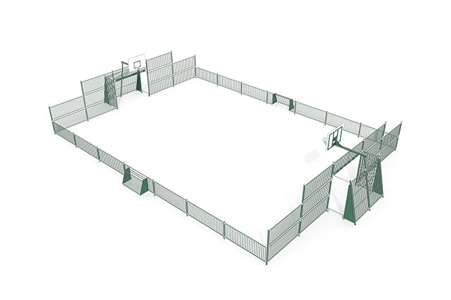 3D rendering af Multibana - Sport Arena 2, 20,76 x 14,20 m grön