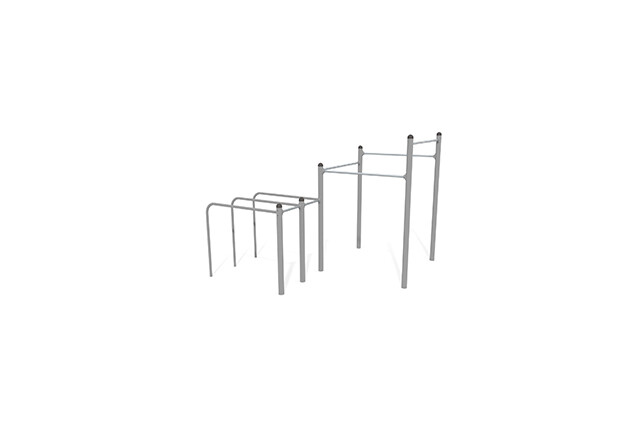 3D rendering af Fitness - Street workout multiredskap 2 grå