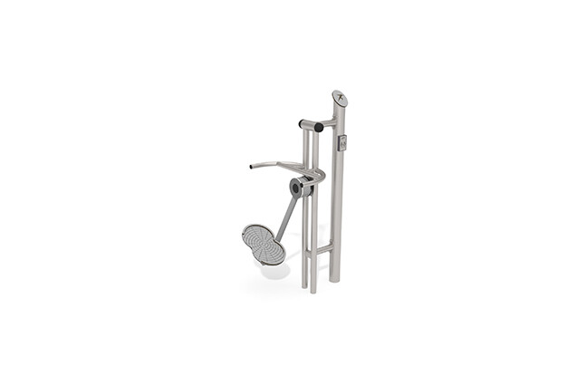 3D rendering af Fitness - Outdoor Inox air skier grå