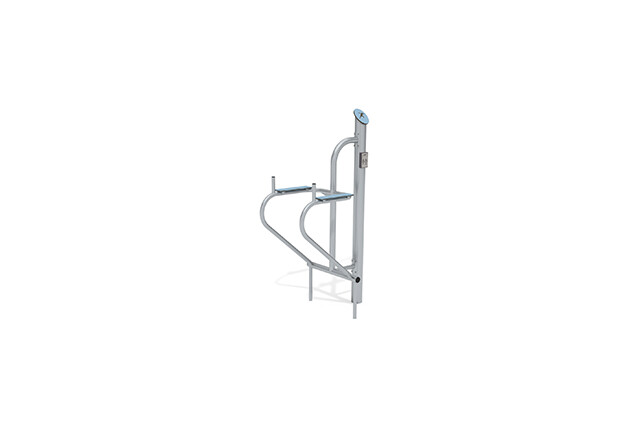 3D rendering af Fitness - Outdoor Inox leg raiser blå