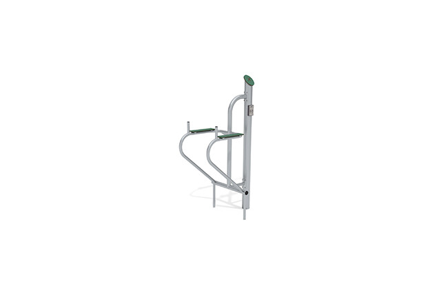 3D rendering af Fitness - Outdoor Inox leg raiser grön