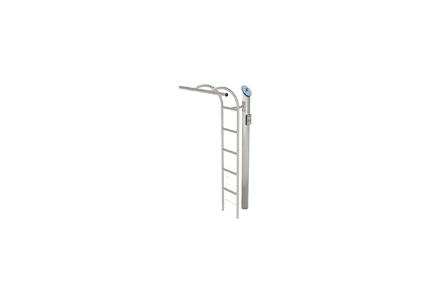 3D rendering af Fitness - Outdoor Inox pull-up-stege blå