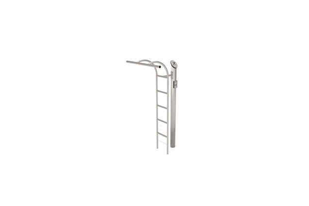 3D rendering af Fitness - Outdoor Inox pull-up stege grå