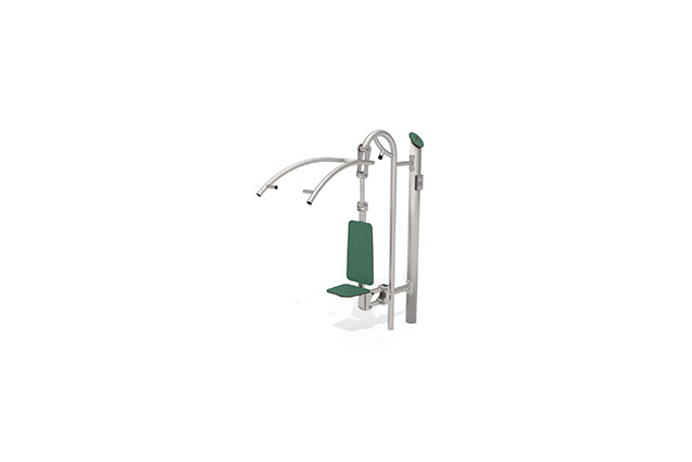 3D rendering af Fitness - Outdoor Inox lat pulldown grön