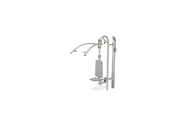 3D rendering af Fitness - Outdoor Inox lat pulldown grå