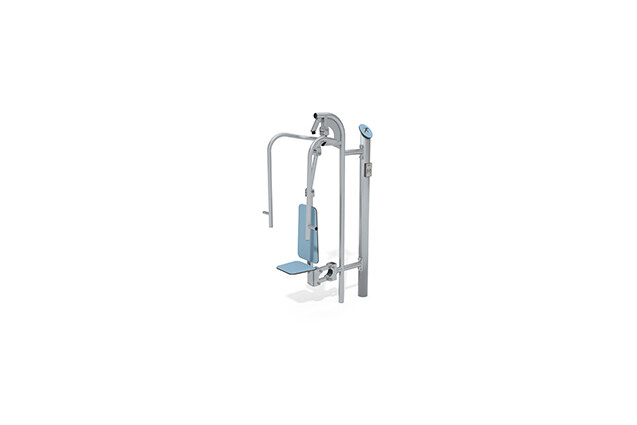 3D rendering af Fitness - Outdoor Inox bröstpress blå