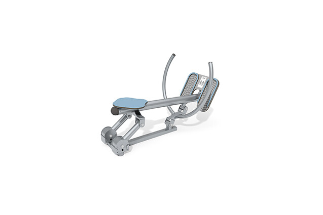 3D rendering af Fitness - Outdoor Inox roddmaskin blå
