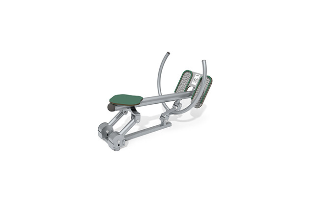 3D rendering af Fitness - Outdoor Inox roddmaskin grön