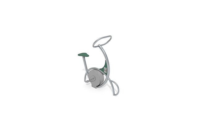 3D rendering af Fitness - Outdoor Inox motionscykel grön