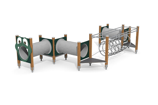 3D rendering af Djungelbana - ECO motorikbana kryprör grön