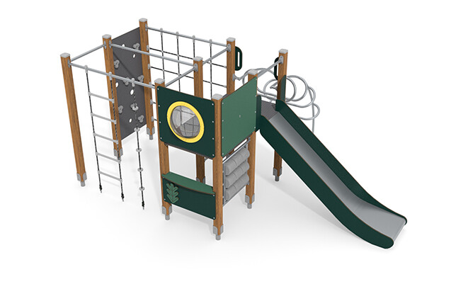 3D rendering af Lektorn - ECO enkelt torn klätteranläggning grön