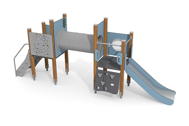 3D rendering af Lektorn - ECO dubbelt torn kryprör blå