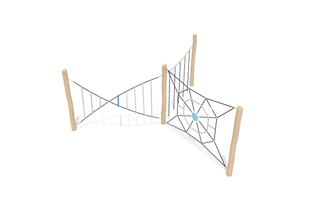 3D rendering af Djungelbana - Robinia Scandic tre klätterbanor