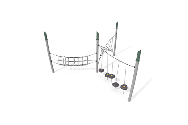 3D rendering af Djungelbana - Acrobat hinderbana 2 grön/svart