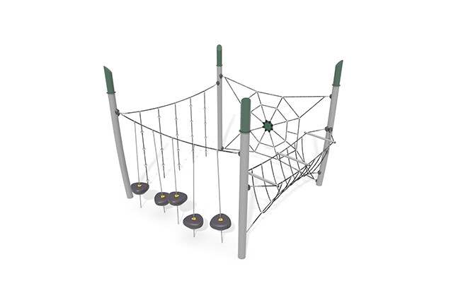 3D rendering af Djungelbana - Acrobat hinderbana 3 grön/svart