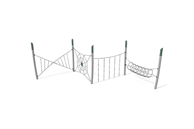3D rendering af Djungelbana - Acrobat hinderbana 4 grön/svart
