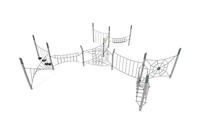 3D rendering af Djungelbana - Acrobat hinderbana 10 grön/svart