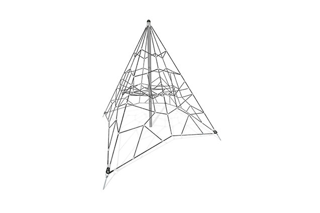 3D rendering af Klätternät - Acrobat pyramid 1 grå/svart