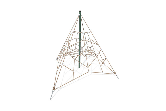 3D rendering af Klätternät - Acrobat pyramid 2 grön/beige