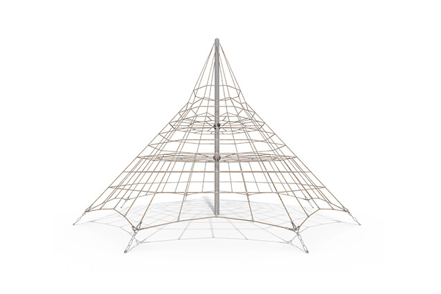 3D rendering af Klätternät - Acrobat pyramid 4 grå/beige