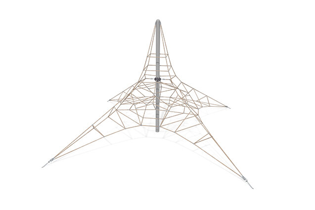 3D rendering af Klätternät - Acrobat pyramid 6 grå/beige