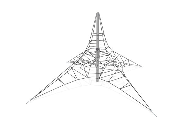 3D rendering af Klätternät - Acrobat pyramid 6 grå/svart
