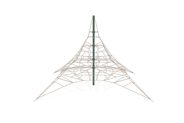 3D rendering af Klätternät - Acrobat pyramid 7 grön/beige