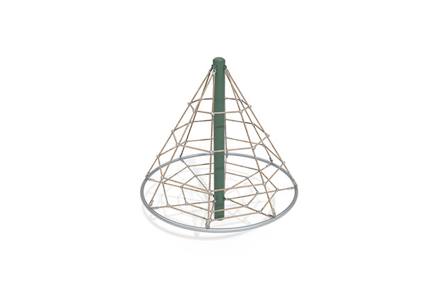 3D rendering af Klätternät - Acrobat kon 1 grön/beige