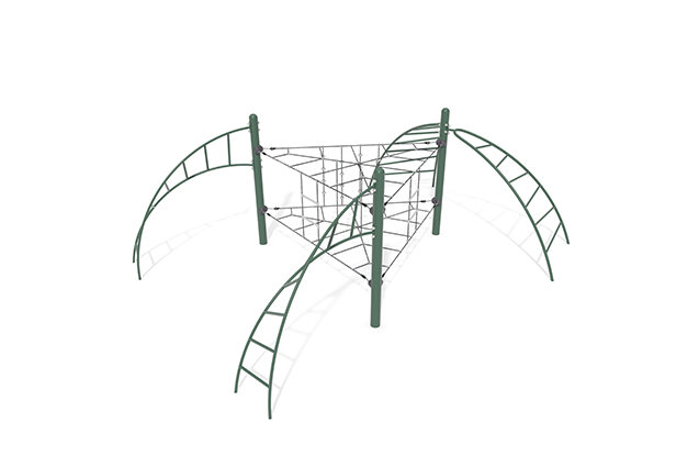 3D rendering af Klätternät - Acrobat triangel grön/svart