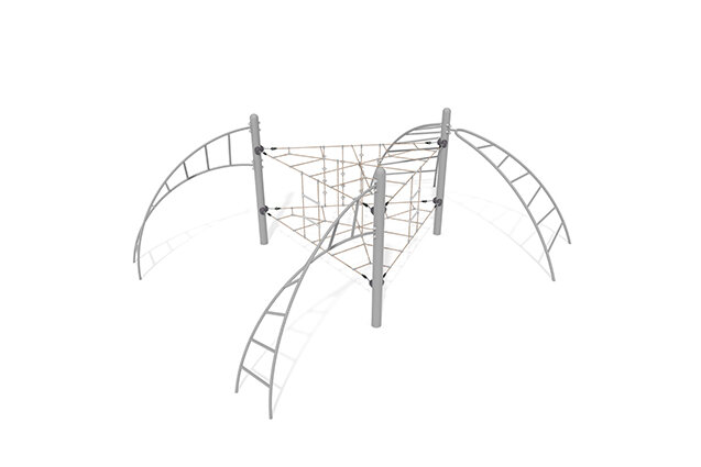 3D rendering af Klätternät - Acrobat triangel grå/beige