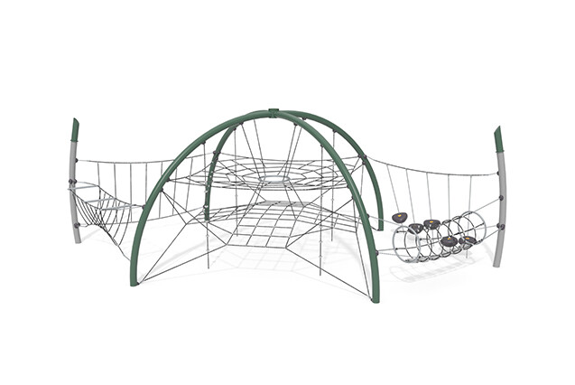 3D rendering af Klätternät - Acrobat dome 2 grön/svart