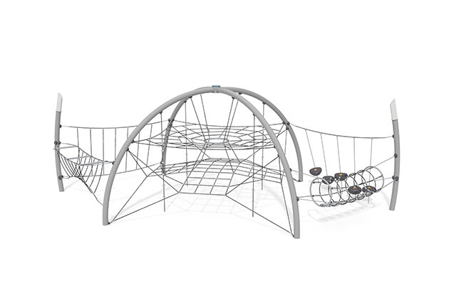 3D rendering af Klätternät - Acrobat dome 2 grå/svart