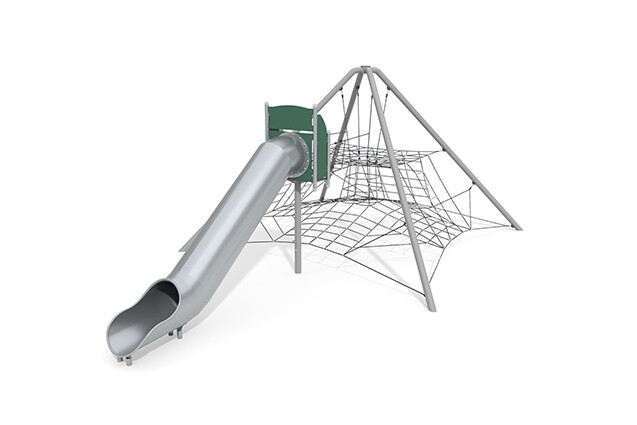 3D rendering af Klätternät - Acrobat pyramidrutschkana grön/svart