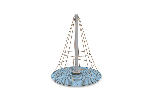 3D rendering af Klätternät - Acrobat roterande pyramid blå/beige