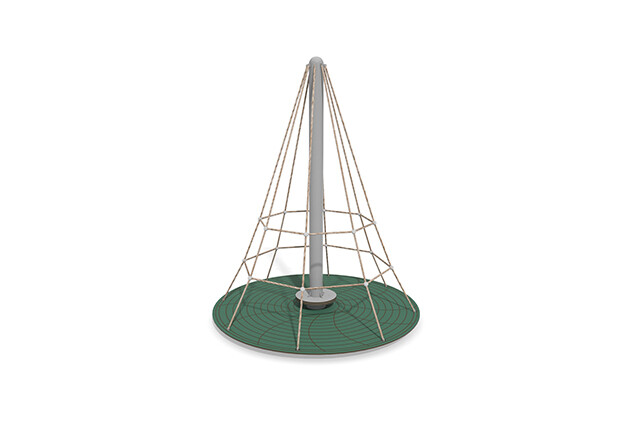 3D rendering af Klätternät - Acrobat roterande pyramid grön/beige
