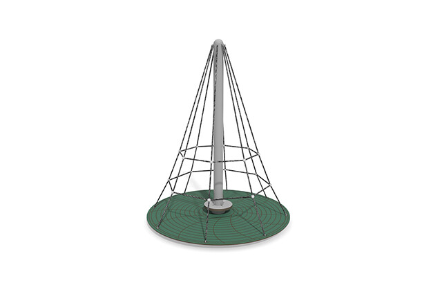 3D rendering af Klätternät - Acrobat roterande pyramid grön/svart