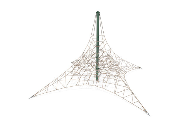 3D rendering af Klätternät - Acrobat pyramid 8 grön/beige