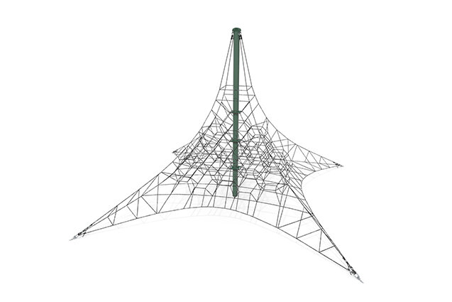 3D rendering af Klätternät - Acrobat pyramid 8 grön/svart