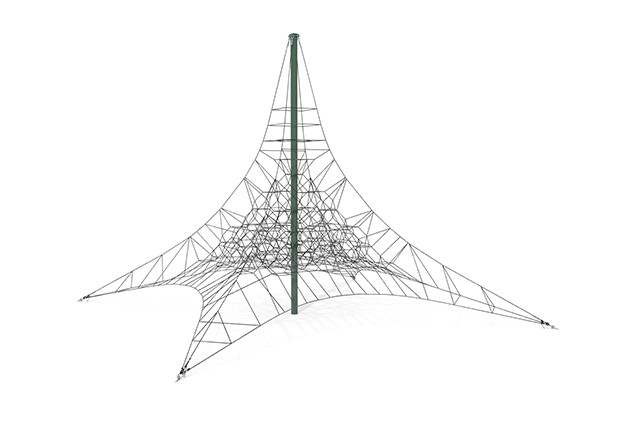 3D rendering af Klätternät - Acrobat pyramid 9 grön/svart