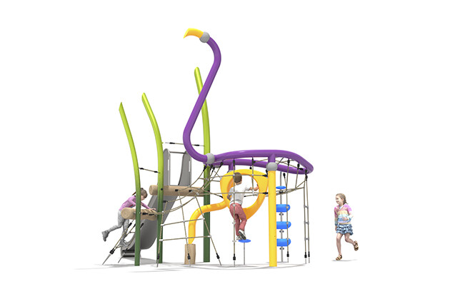 3D rendering af Klätterställning - Organiq flamingo