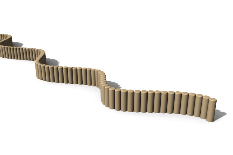 3D rendering af Kubbsarg - palissader ø12